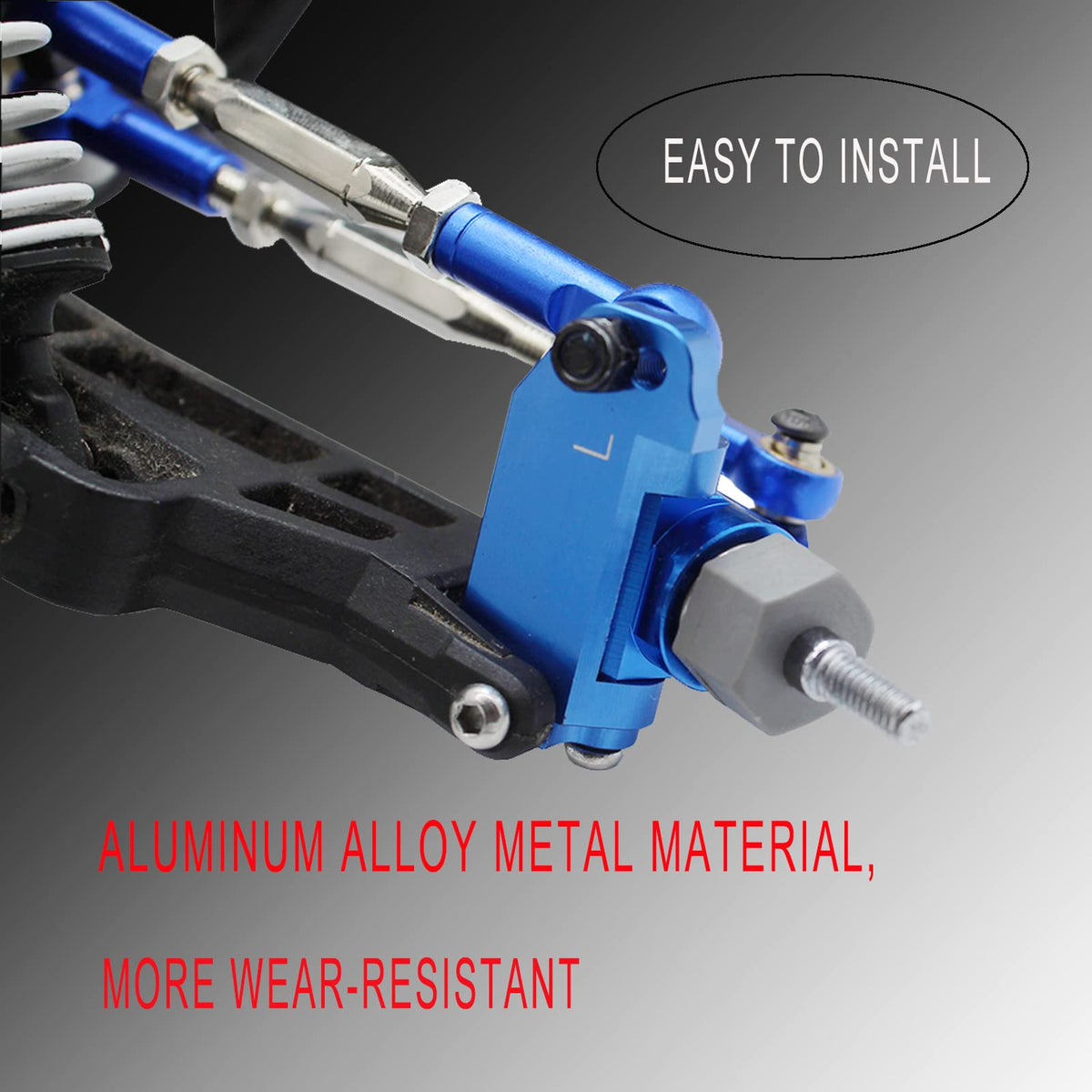 BingHFobbyHuo caster blocks for Traxxas Rustler boost durability during hard driving.