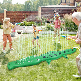 BINGKOU crocodile sprinkler durable PVC – withstands active summer play.