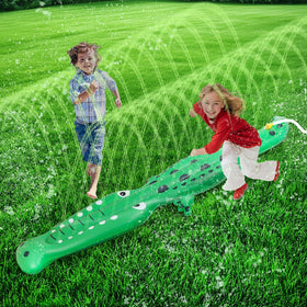 BINGKOU crocodile sprinkler front view – kid-friendly design for safe outdoor water fun.