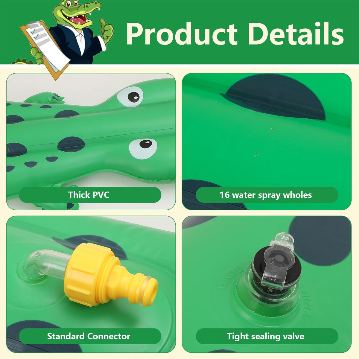 BINGKOU crocodile sprinkler inflating – quick setup for instant outdoor enjoyment.