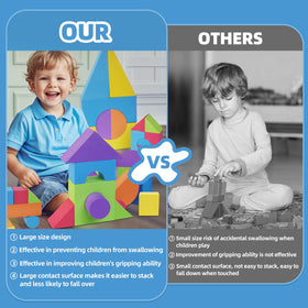 Bingyouth foam blocks for toddlers in a stack-ready setup to encourage building.