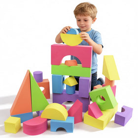 Bingyouth large blue foam blocks with storage bag for organized play and quick cleanup.