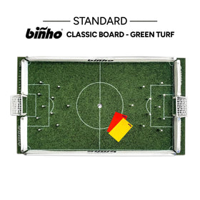 Biñho Board Classic with pieces and goals arranged for ready-to-play setup.