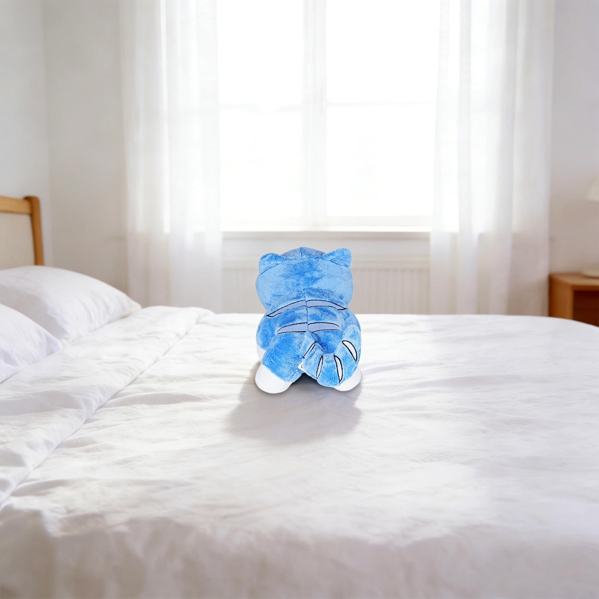 BINHSHUANH Blue Tiger Plush brightens spaces as a versatile décor accent.
