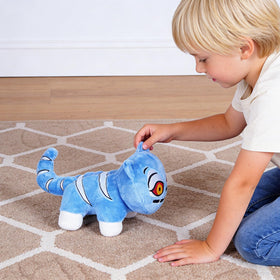 BINHSHUANH Blue Tiger Plush's compact 10-inch size travels easily for on-the-go cuddling.