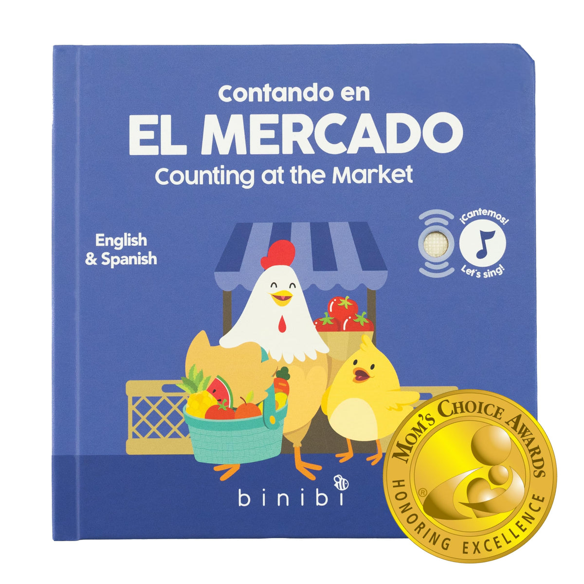 Binibi Counting at the Market front cover shows a vibrant bilingual learning adventure for kids.