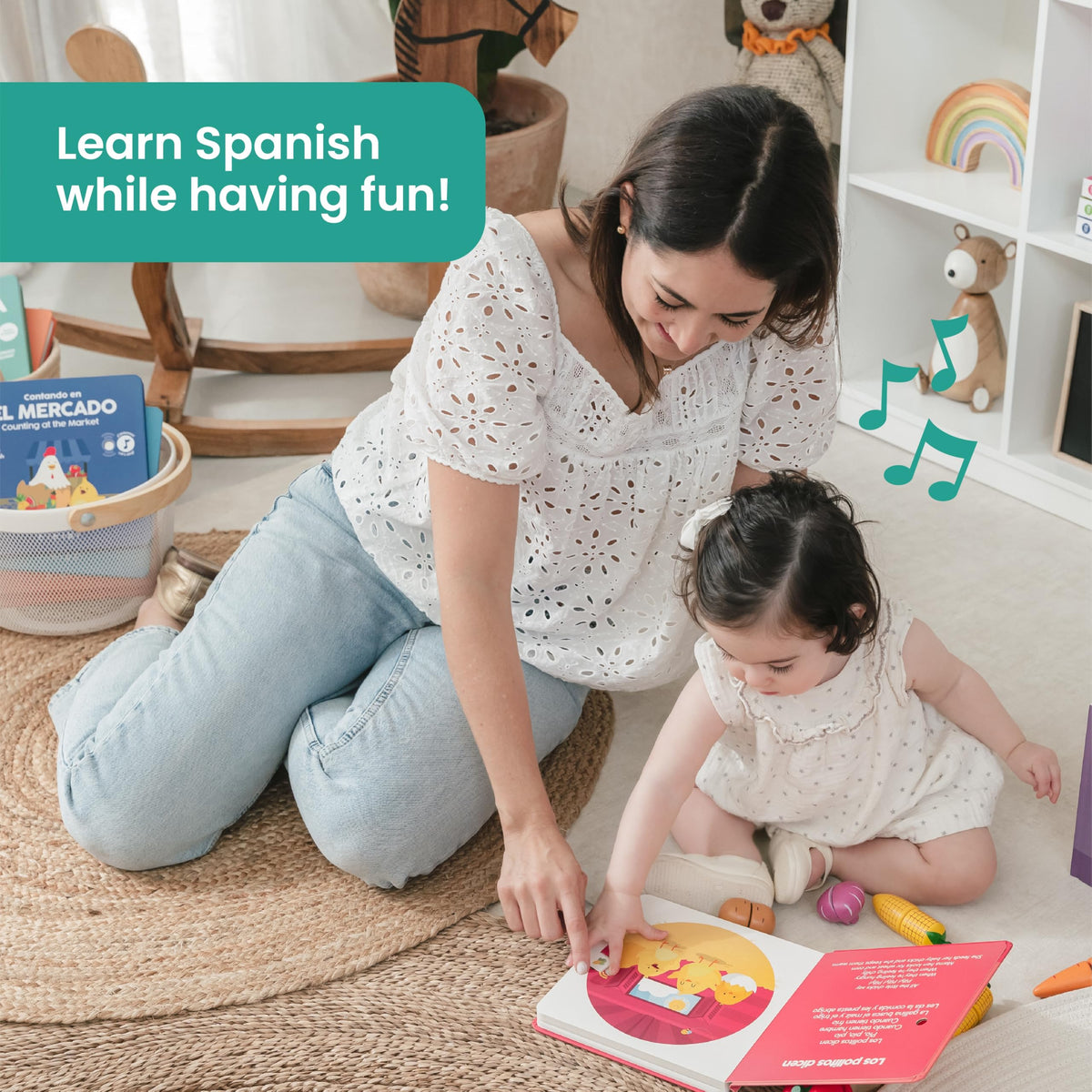 Binibi hardcover with rounded corners protects tiny hands during reading.