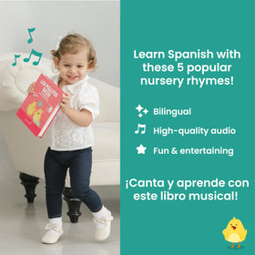 Binibi bilingual lyrics in English and Spanish support shared reading sessions.