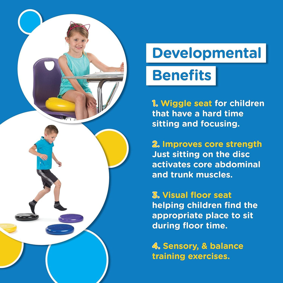 Kneeling on the Bintiva wobble cushion disc aids core engagement.