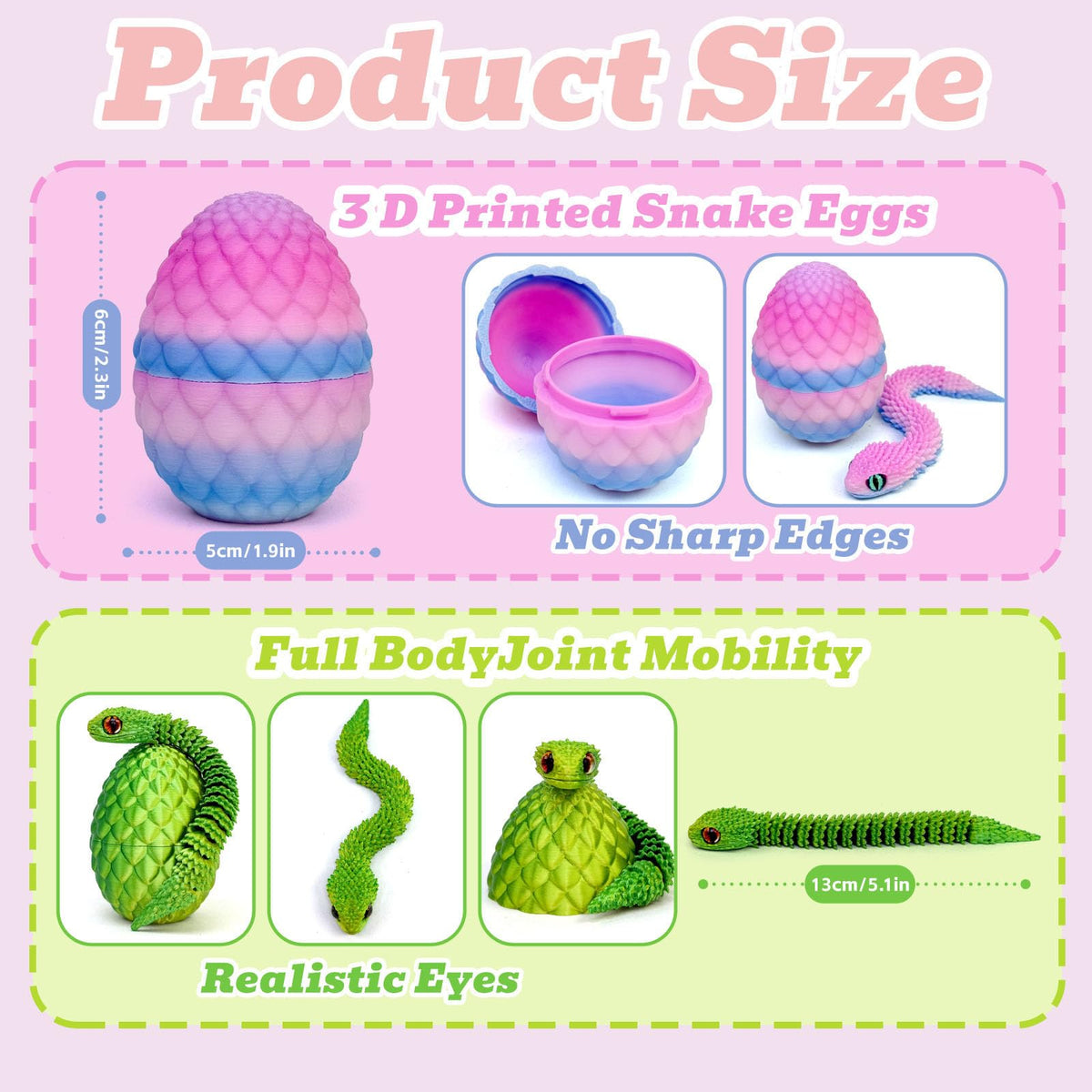 Binvin articulated snake design offers smooth, satisfying movement for play