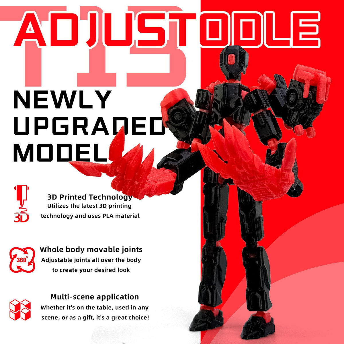 Binvin T13 with interchangeable weapons for dramatic poses.
