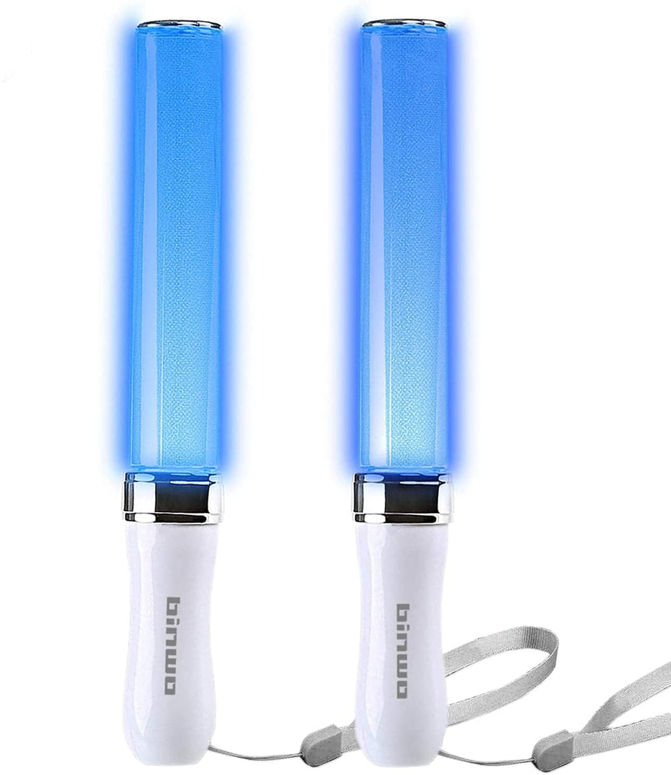 BINWO LED glow stick 2-pack in action for high visibility at events