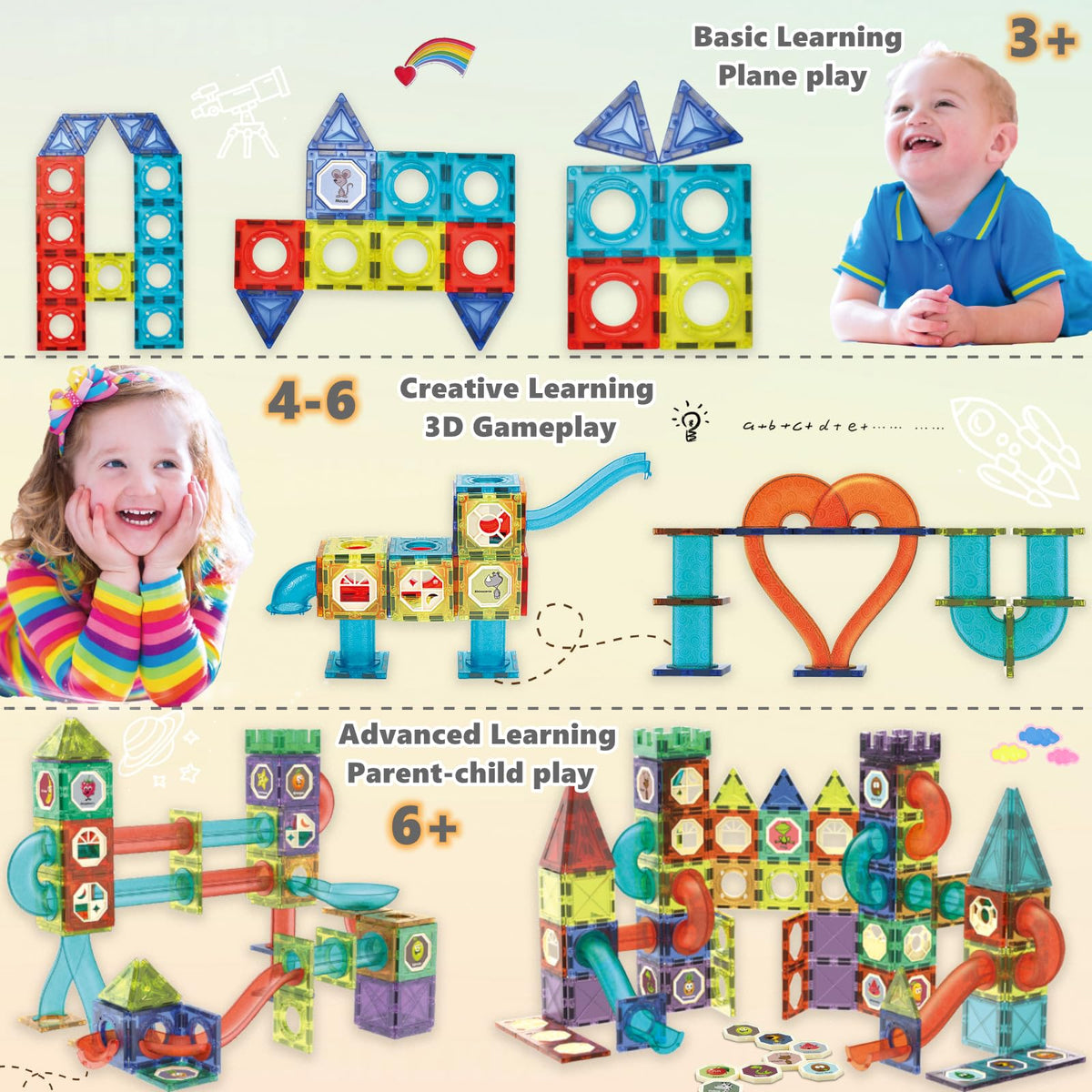BINZKBB geometric shapes tiles illustrate spatial reasoning during play.