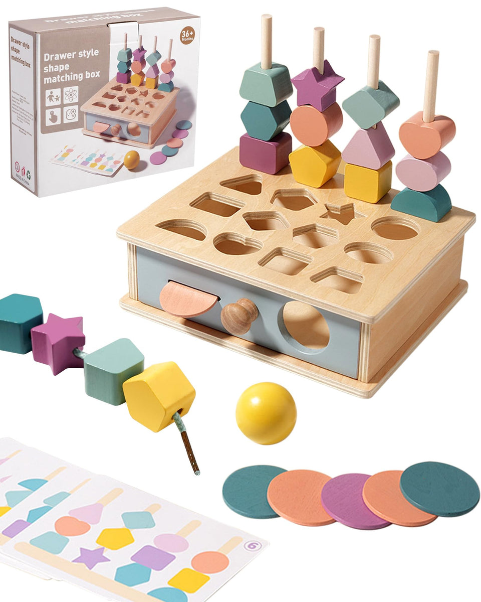 Biottro Montessori blocks in bright colors for stacking to boost fine motor skills.