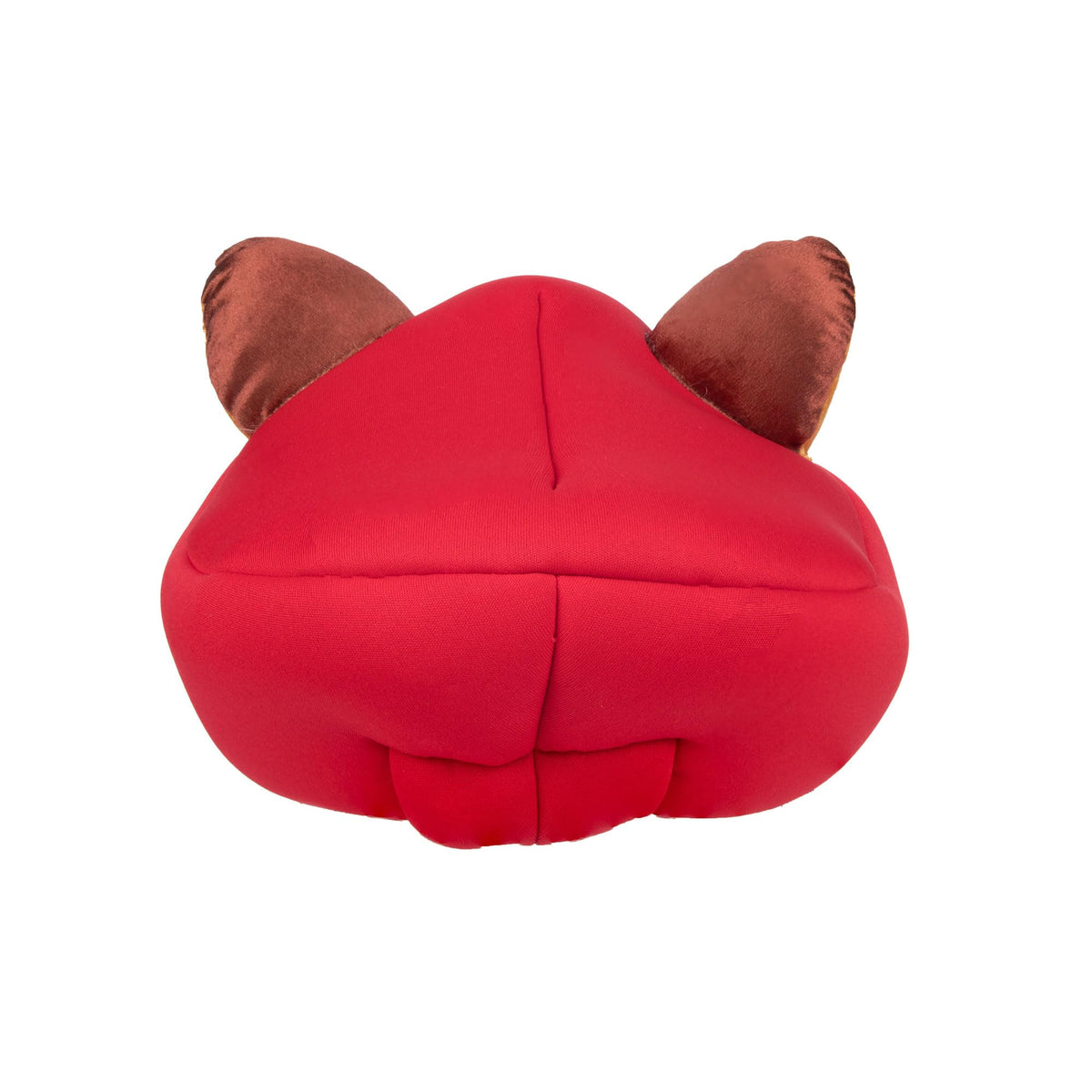 Bioworld Super Mario raccoon red cosplay hat with ears, back view, shows bold color and details.