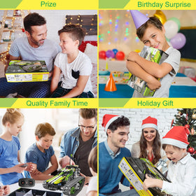 BIRANCO 353 pieces building kit closeup reveals sturdy ABS pieces for kid friendly assembly