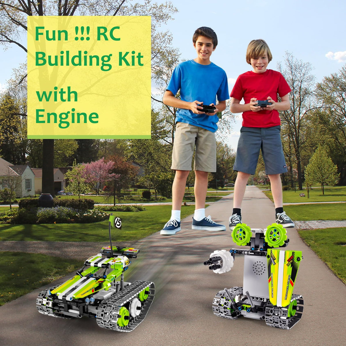 BIRANCO 3in1 build models spin car highlights smooth 360 degree turning on varied surfaces
