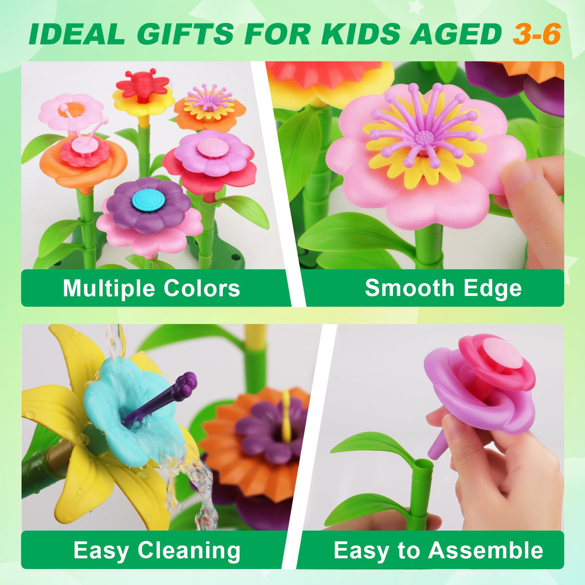 BIRANCO Flower Arrangement Kit helps kids create personal bouquets and practice color recognition.