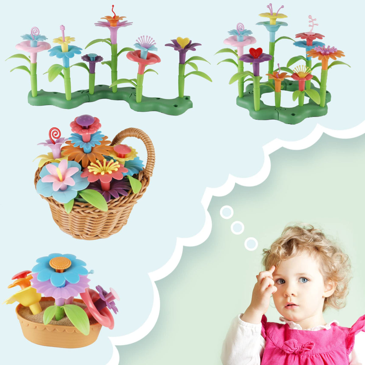 BIRANCO flower toy gift set appeals as a thoughtful birthday or holiday present.