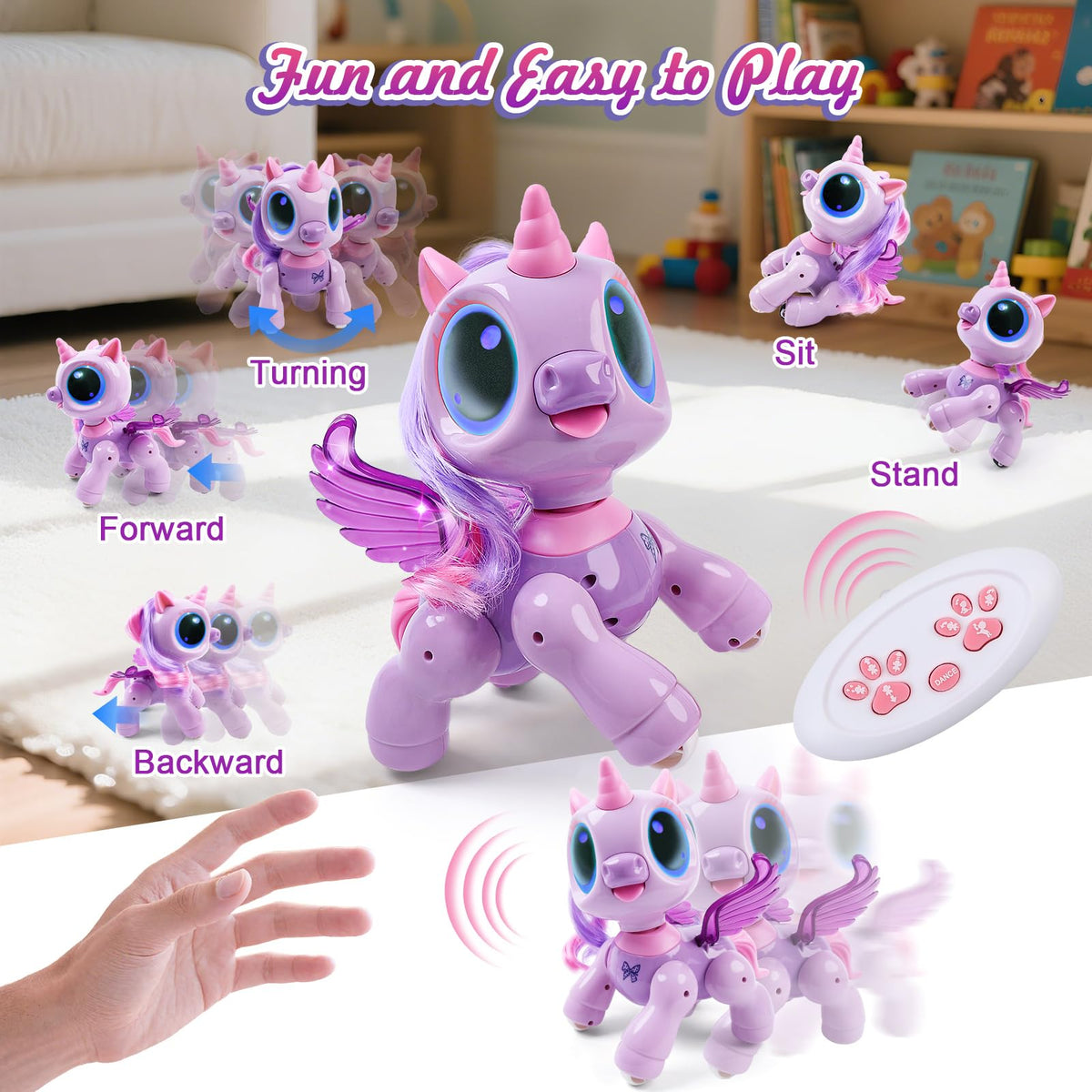 BIRANCO unicorn program-mode moves, inspiring creative sequencing for kids.