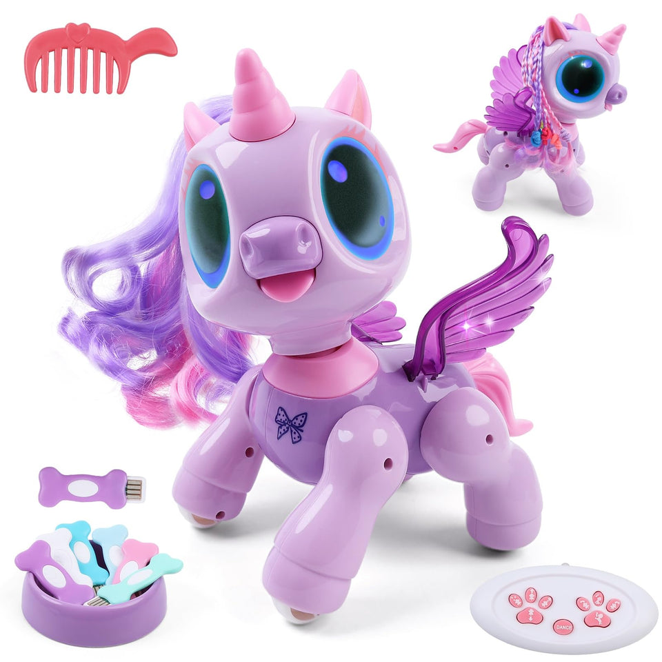 BIRANCO unicorn remote-walks and dances, ideal for imaginative play.