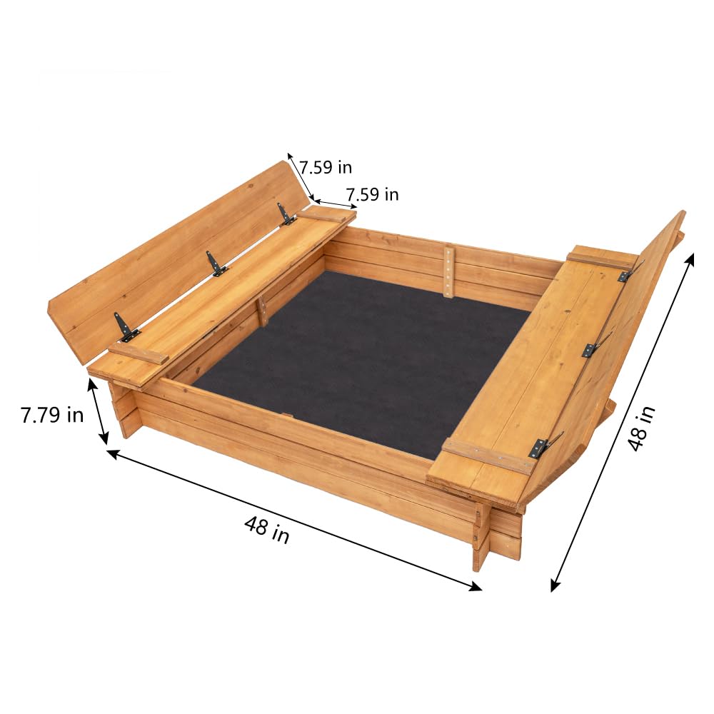 BIRASIL sandbox cover folded with bench acting as lid
