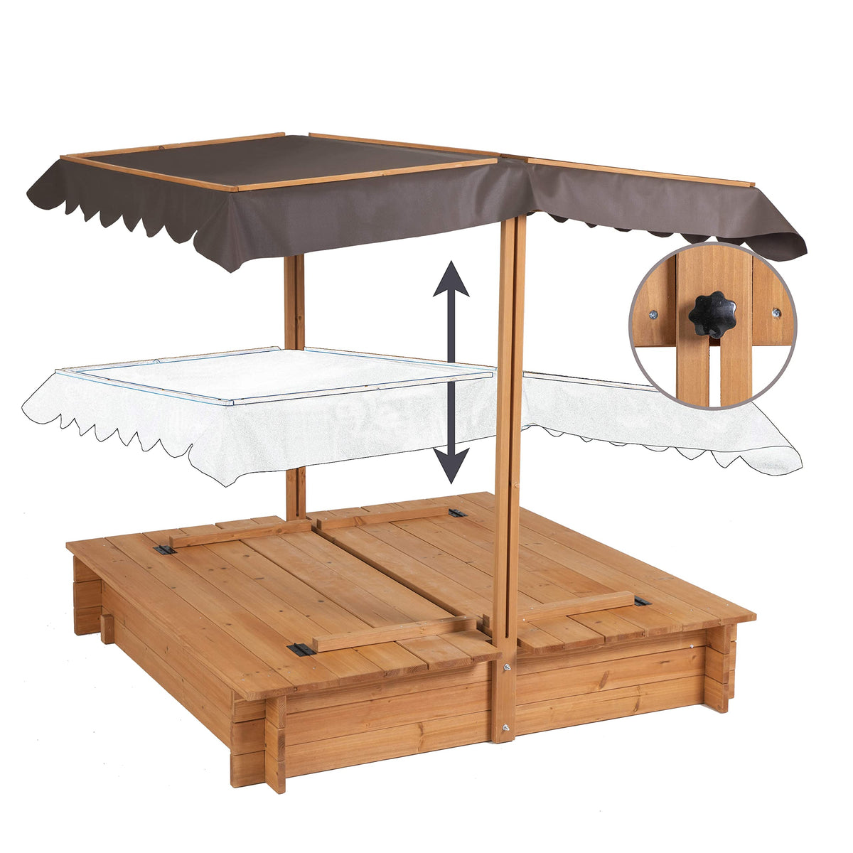 BIRASIL easy-assembly sandbox with included hardware saves setup time.