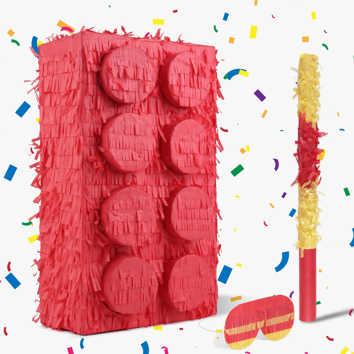 Birchio Block Pinata Bundle for party decor and candy release.