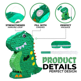 Birchio Dinosaur Pinata crepe paper detail for vibrant decor