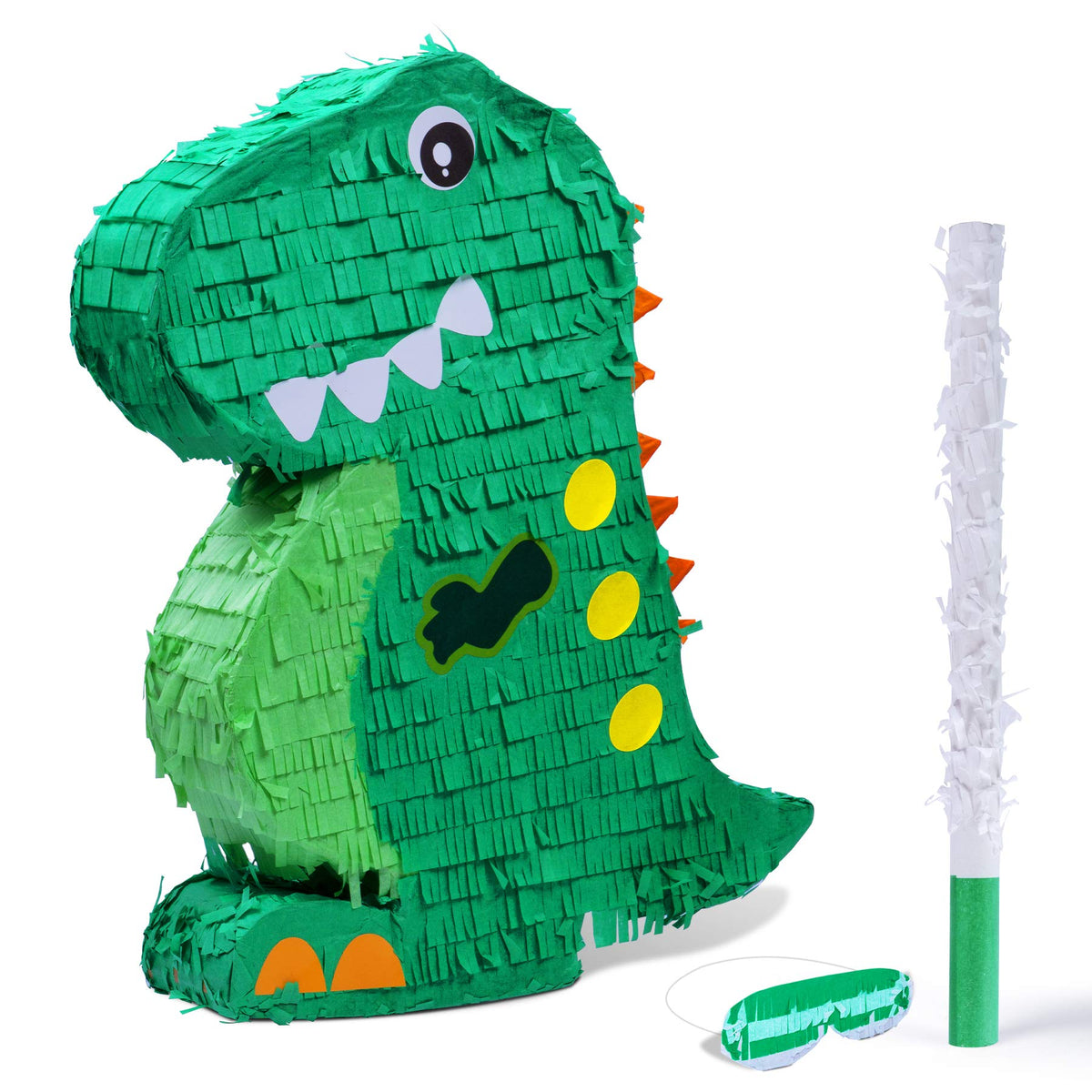 Birchio Dinosaur Pinata full set with blindfold and bat for party games