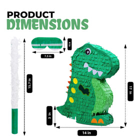 Birchio Dinosaur Pinata hanging loop ready for quick party setup