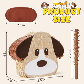 Birchio dog pinata close-up reveals crepe paper craft and color.