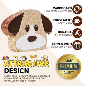 Birchio dog pinata sturdy hanging loop for safe display.