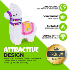 Birchio llama pinata opening sticker for simple filling access
