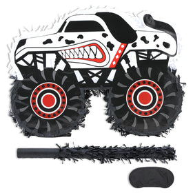 Birchio Monster Truck Dalmatian Pinata, 16x13x4 inches, ideal for party décor.