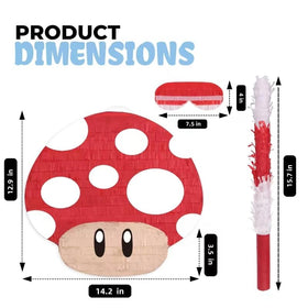 Birchio mushroom pinata hanging loop, easy setup for outdoor or indoor celebrations.