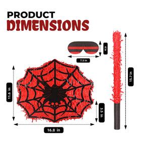Birchio spider web pinata decor with bright colors for celebrations.