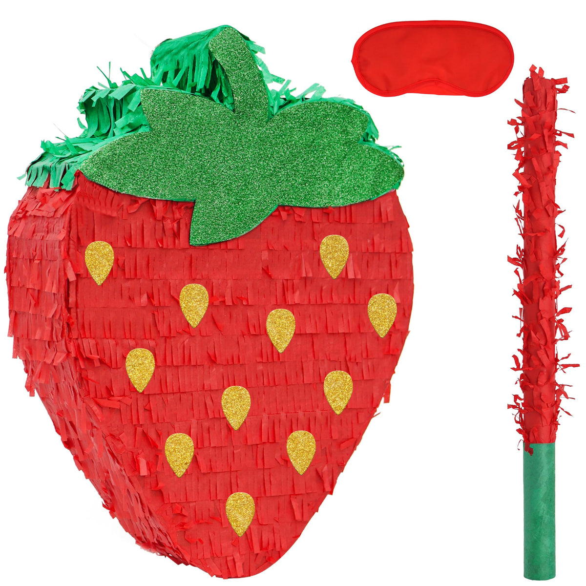 Birchio Strawberry Pinatas Bundle packaged for quick party setup.