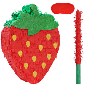 Birchio Strawberry Pinatas Bundle packaged for quick party setup.