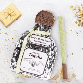 BIRCHIO tequila pinata silver used as party decor and activity