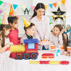 Birchio Train Pinata durable cardboard construction for lasting celebrations.