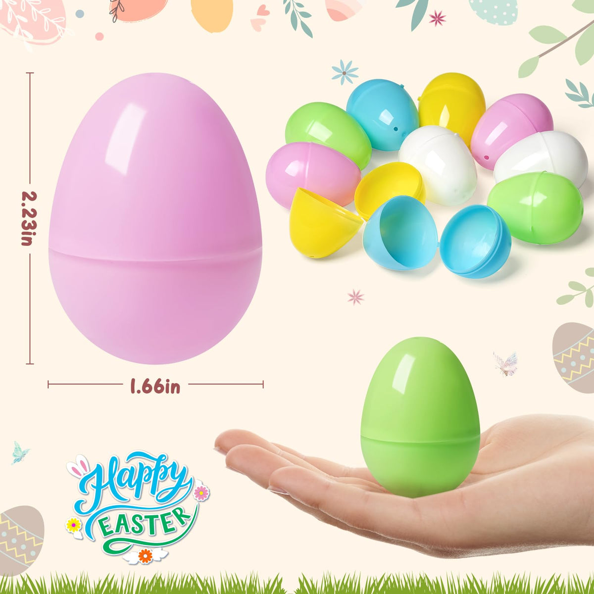 Birebebys fillable pastel eggs for candy, toys, and surprises