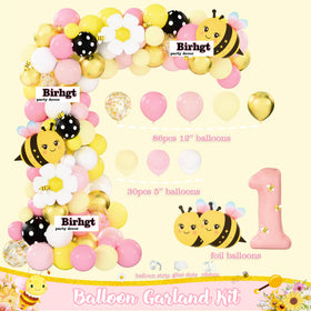 Birhgt bee-themed monthly photo banner captures monthly memories in sweet display.