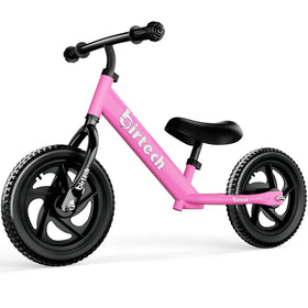 Birtech 12-Inch Toddler Balance Bike front view shows a lightweight, easy-to-control ride for confident first steps.
