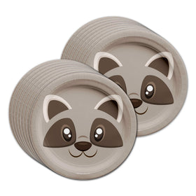 Birthday Galore raccoon napkins emphasize absorbent 2-ply fabric for quick cleanup.