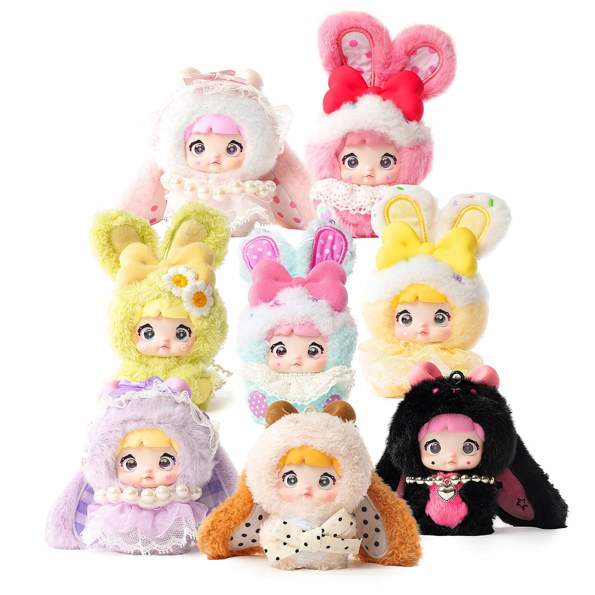 BIRZWOT Nommi Baby Sweethert Bunny plush blind box packaging, ideal gift and display