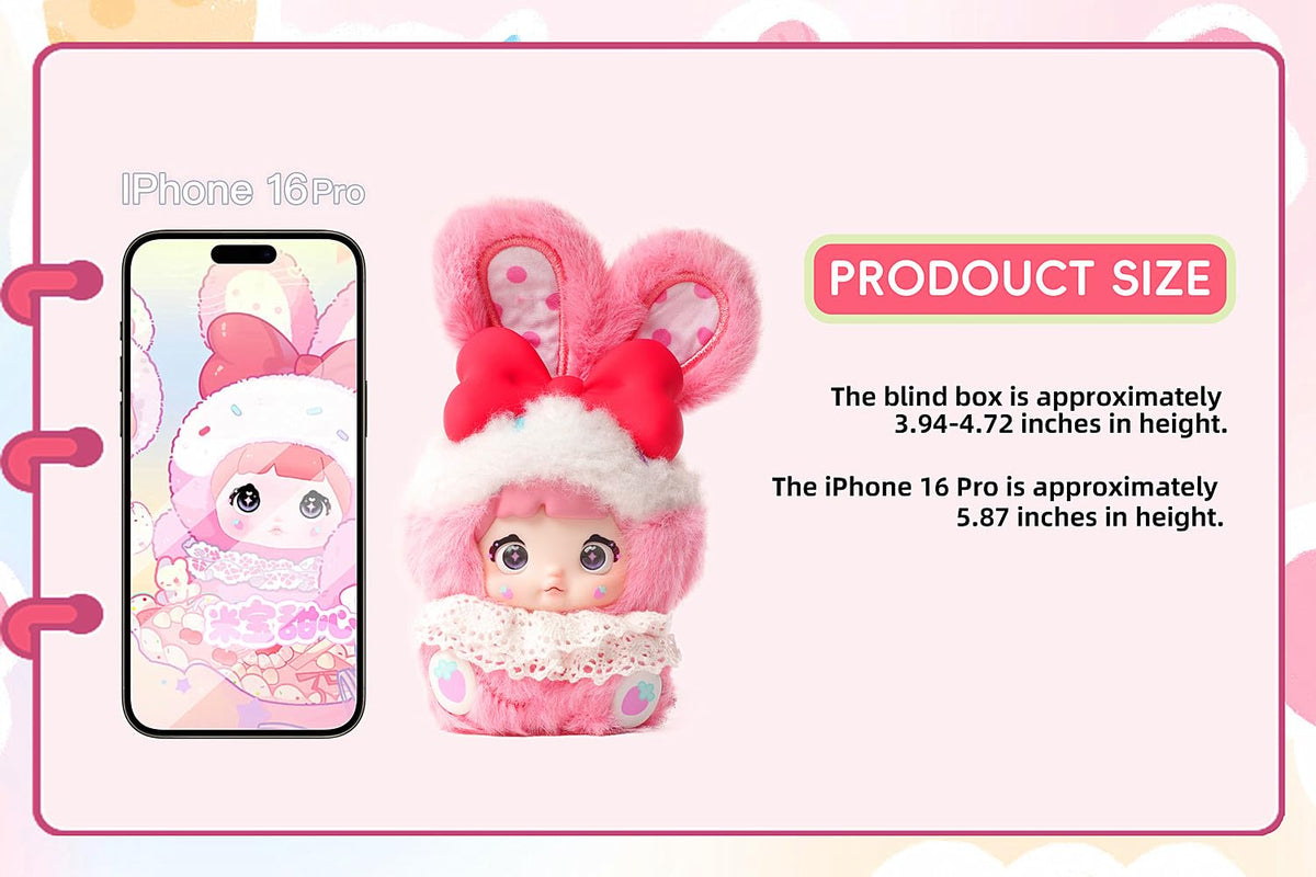BIRZWOT Nommi Baby Sweethert Bunny can attach to keys or bags