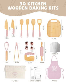 Biticolor Montessori kitchen tools for toddlers with toddler knife and board