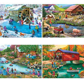 Bits and Pieces 500-piece puzzle box-open ready for unfolding hours of focus.
