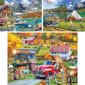 Bits and Pieces Ali Innis lake puzzle close-up pieces highlight varied shapes